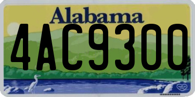 AL license plate 4AC9300