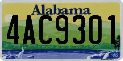 AL license plate 4AC9301
