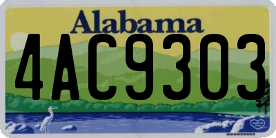 AL license plate 4AC9303