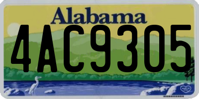 AL license plate 4AC9305