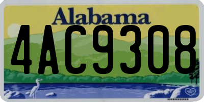 AL license plate 4AC9308