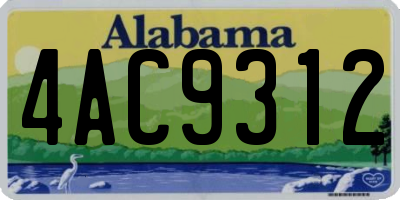 AL license plate 4AC9312
