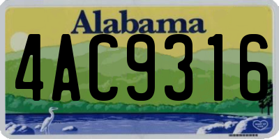 AL license plate 4AC9316