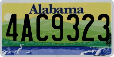 AL license plate 4AC9323