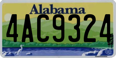 AL license plate 4AC9324