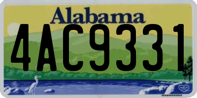 AL license plate 4AC9331