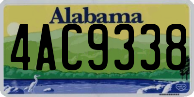 AL license plate 4AC9338