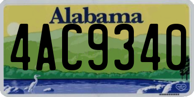 AL license plate 4AC9340