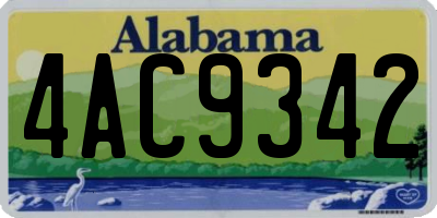 AL license plate 4AC9342