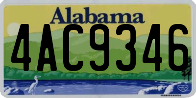 AL license plate 4AC9346