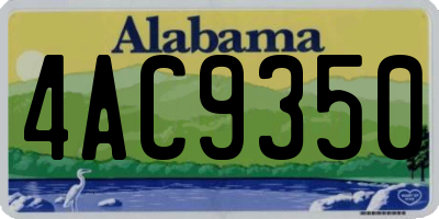 AL license plate 4AC9350