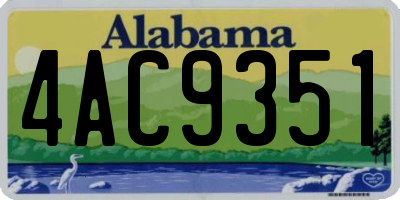 AL license plate 4AC9351