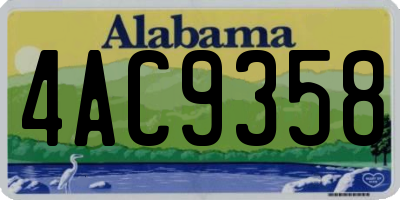 AL license plate 4AC9358
