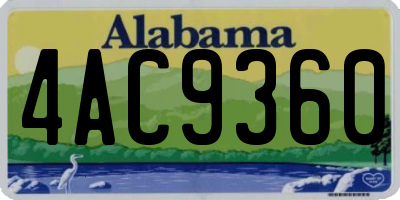 AL license plate 4AC9360