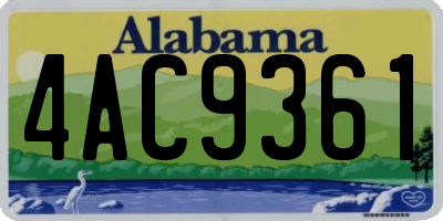 AL license plate 4AC9361