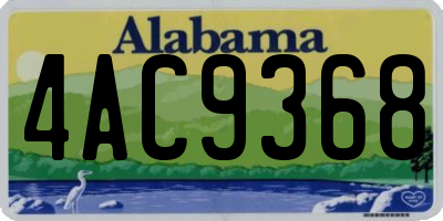 AL license plate 4AC9368