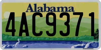 AL license plate 4AC9371