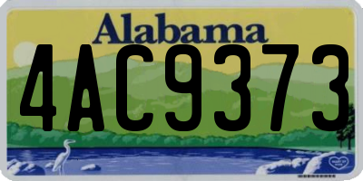 AL license plate 4AC9373