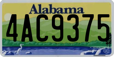 AL license plate 4AC9375