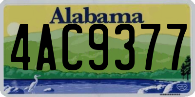 AL license plate 4AC9377