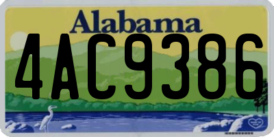 AL license plate 4AC9386