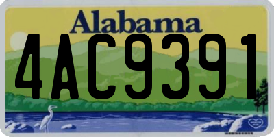 AL license plate 4AC9391
