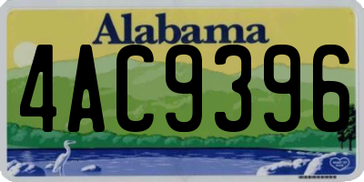 AL license plate 4AC9396
