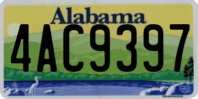 AL license plate 4AC9397