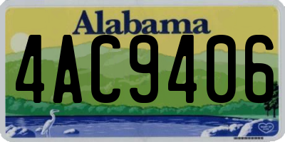 AL license plate 4AC9406