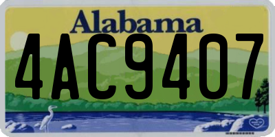AL license plate 4AC9407