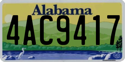 AL license plate 4AC9417