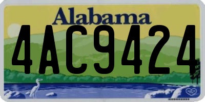 AL license plate 4AC9424