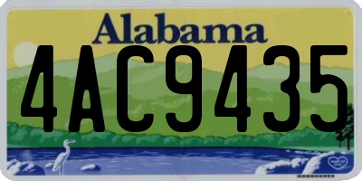 AL license plate 4AC9435