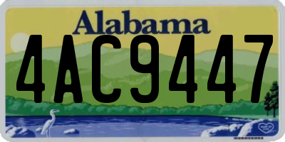 AL license plate 4AC9447