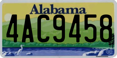 AL license plate 4AC9458