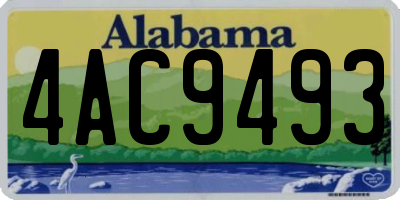 AL license plate 4AC9493