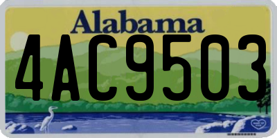 AL license plate 4AC9503