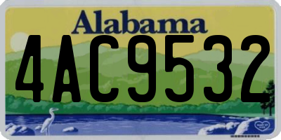 AL license plate 4AC9532