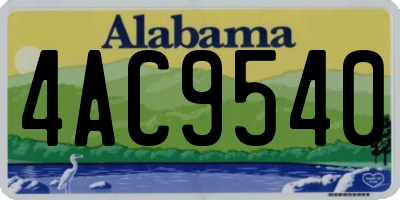 AL license plate 4AC9540
