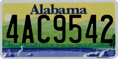 AL license plate 4AC9542