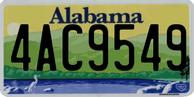 AL license plate 4AC9549