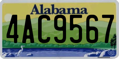AL license plate 4AC9567