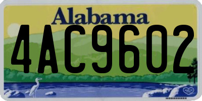 AL license plate 4AC9602