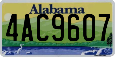 AL license plate 4AC9607