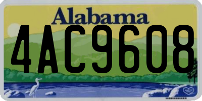 AL license plate 4AC9608