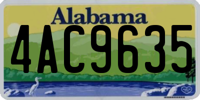 AL license plate 4AC9635