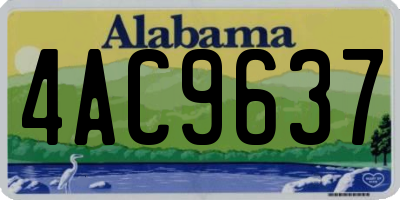 AL license plate 4AC9637