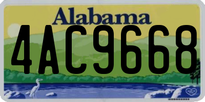 AL license plate 4AC9668