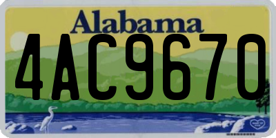 AL license plate 4AC9670