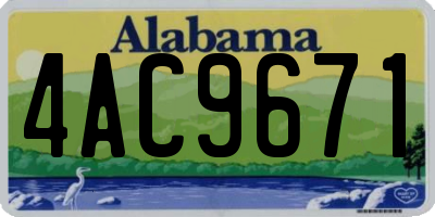 AL license plate 4AC9671
